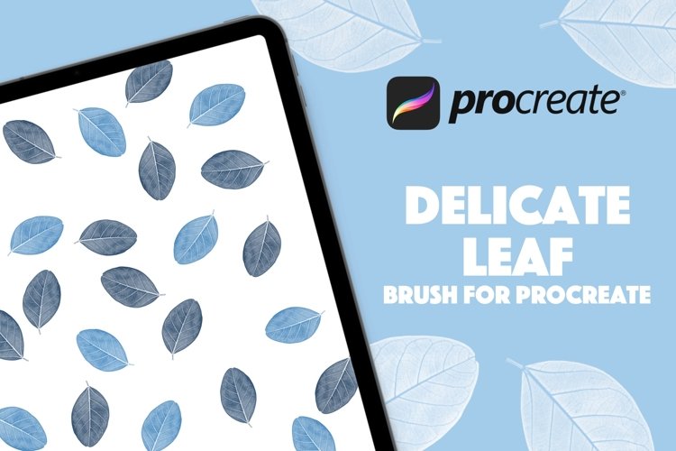 Delicate Leaf Procreate Stamp Brush example image 1