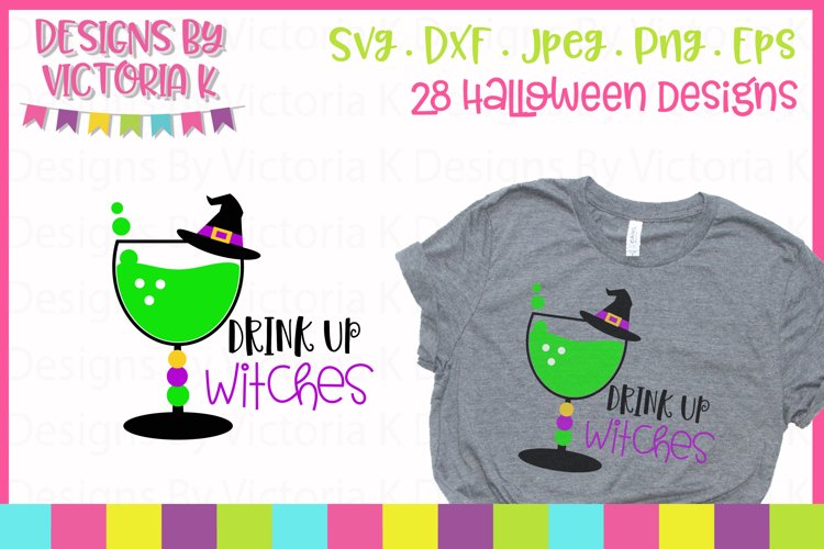 Drink up Witches, SVG, DXF, EPS - Free Design of The Week example image 1