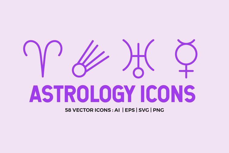 Astrology Symbols | Line Icon Pack example image 1