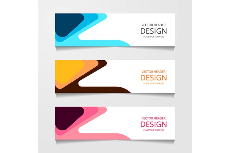 Abstract design banner, web template with three different co example image 1