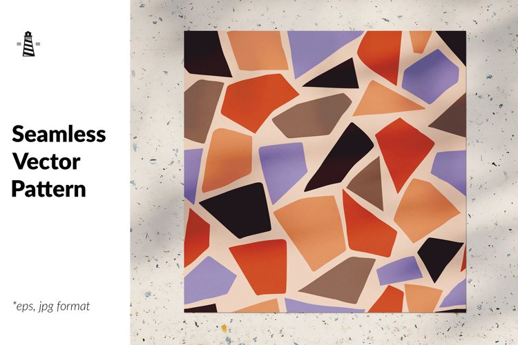Mosaic seamless pattern with geometrical shapes