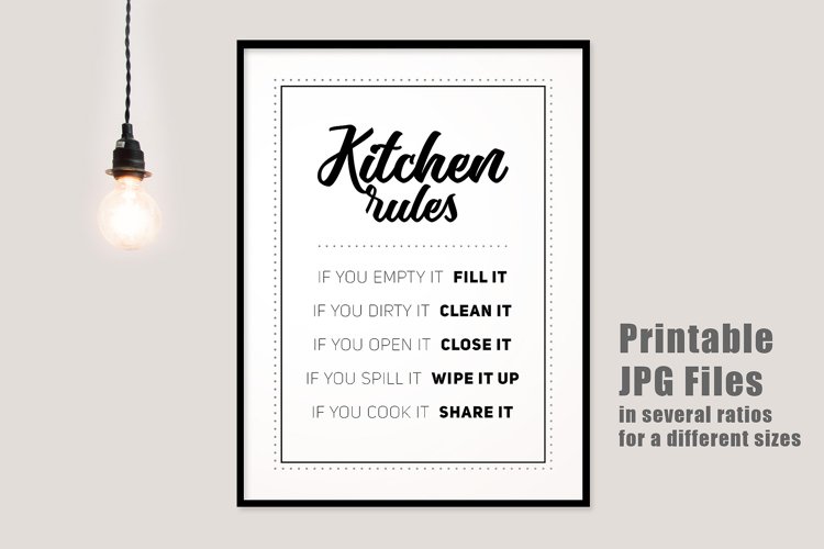 Kitchen Rules Print Kitchen Rules Decor Kitchen Print Printable Kitchen 