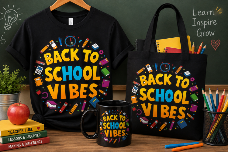 Back to School Vibes PNG, Colorful Teacher Classroom Design