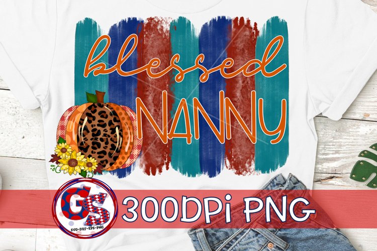 Blessed Nanny PNG for Sublimation | Fall PNG Autumn PNG example image 1