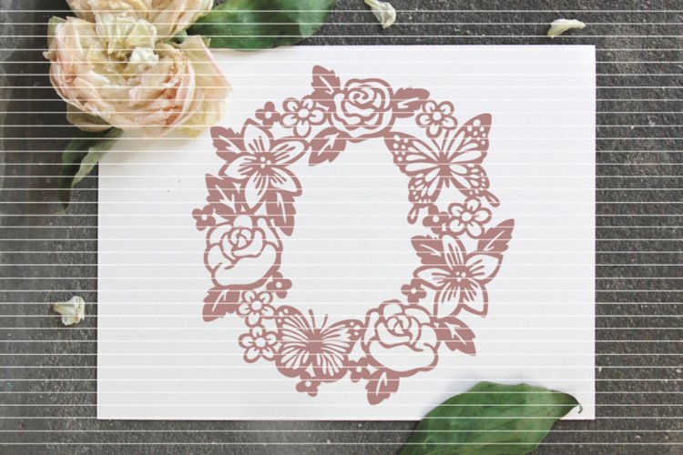 Flower Wreath SVG DXF EPS PDF PNG JPG example image 1