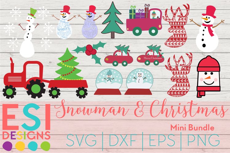 Christmas SVG | Snowman and Christmas Bundle | SVG DXF EPS example image 1