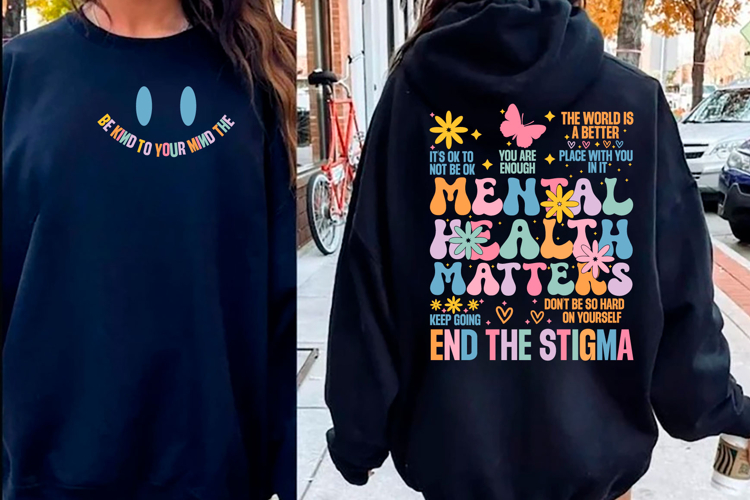 Mental Health Positive Svg Quotes Motiva example image 1