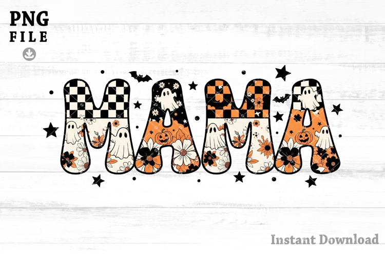 Halloween mama PNG, Funny Halloween Mom Png, ghost floral Pn