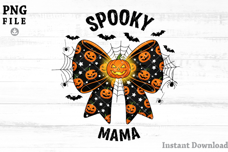 Spooky Mama Png, Funny Halloween Mom Png, ghost floral Pn