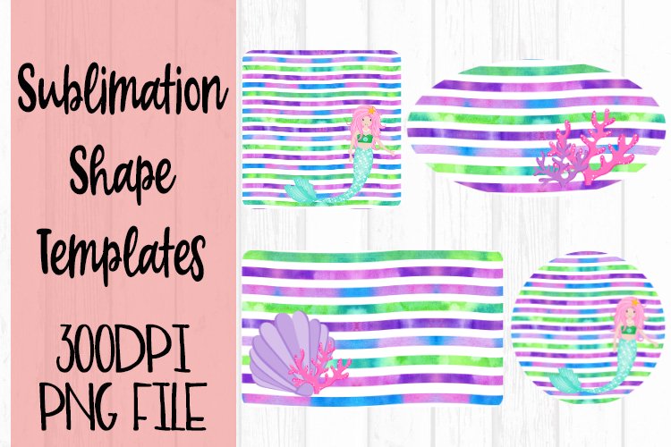 Pink Mermaid Sublimation Templates example image 1