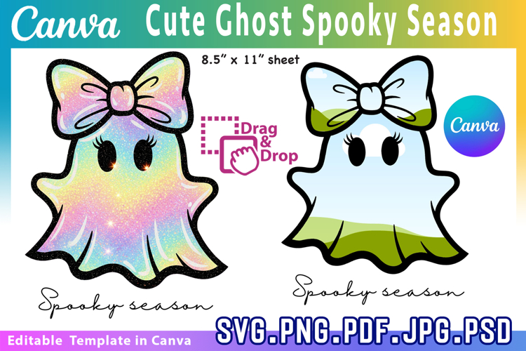 Cute Ghost Spooky Season Cute Ghost Coquette Bow