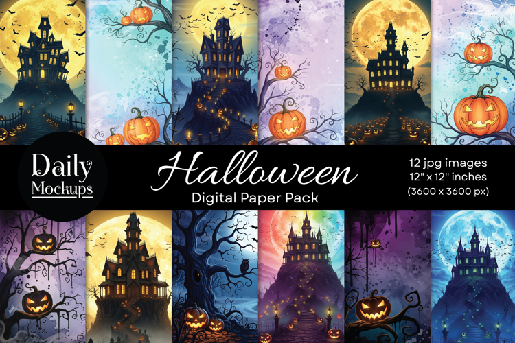 Halloween Digital Paper, Digital Paper, Halloween Pattern
