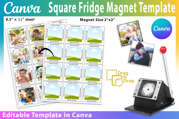 Dripping Border 2x2 Fridge Magnet Template DIY Fridge Magnet