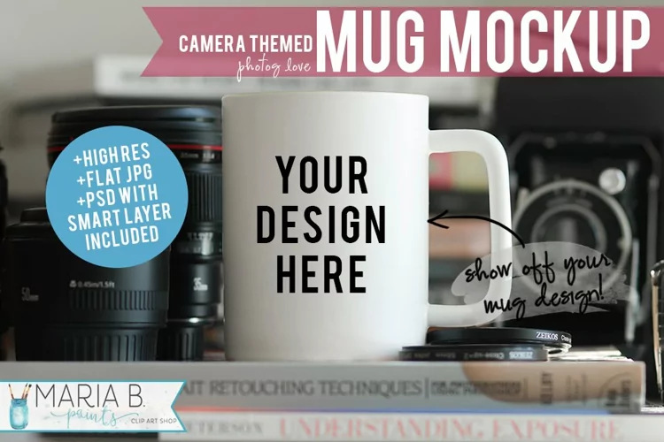 Camera & Photography Themed White Mug Mockup
