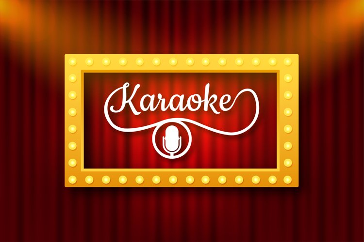 The microphone icon. Abstract banner with karaoke. Celebrati example image 1