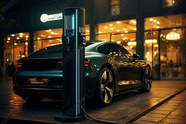 Electric Cars and bike charging stations example image 1