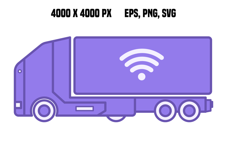 Purple Unmanned Cargo Truck Icon