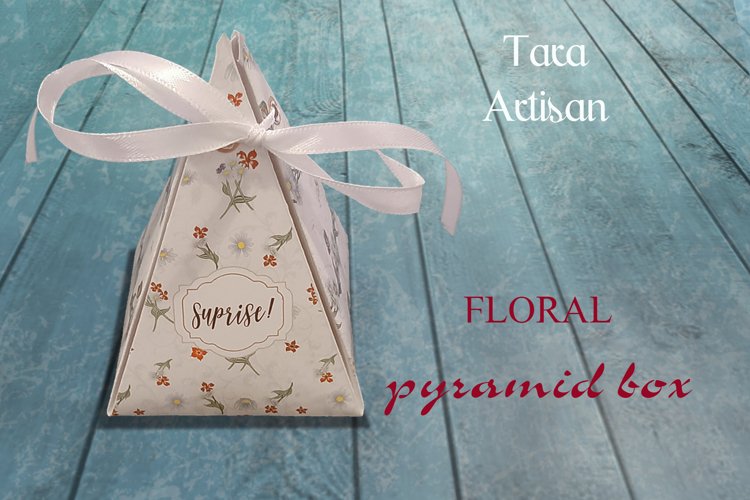 Printable FLORAL Pyramid Box example image 1