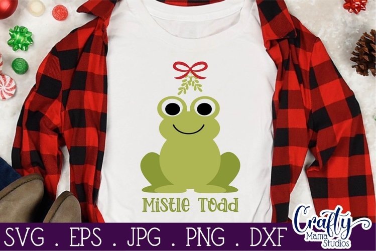 Christmas Svg, Animal Svg, Toad, Frog, Mistle Toad Mistletoe example image 1