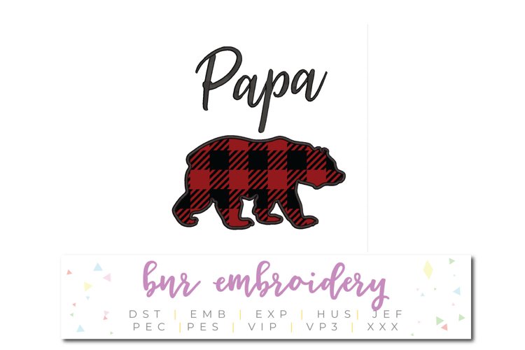 Papa Bear Embroidery Design Papa Bear Embroidery