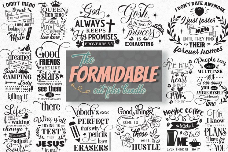 The Formidable Cut Files Bundle example image 1