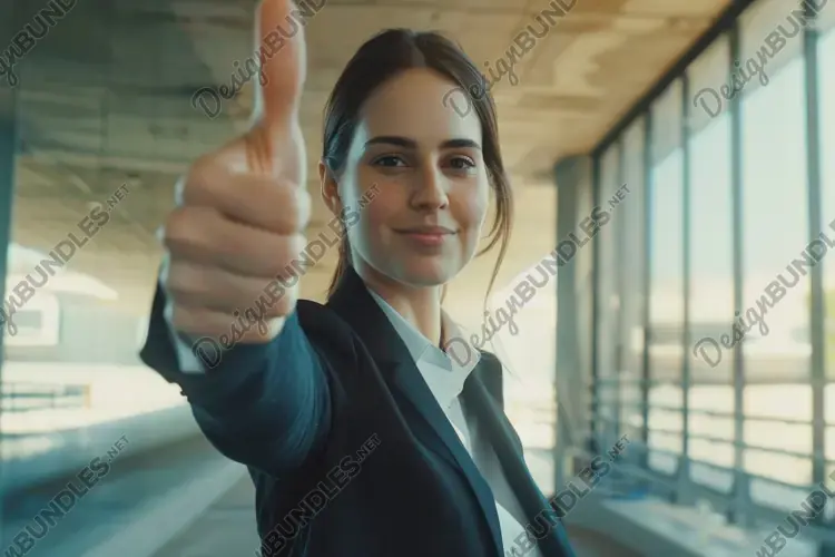 Girl with Thumbs Up Background Wallpaper
