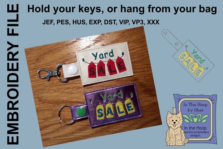 ITH Yard Sale Key Fob - Embroidery Design example image 1