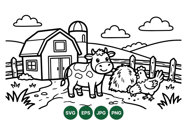 Hand Drawn Farm Animal Clipart For Kids Crafts