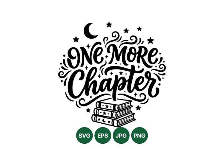 Hand Lettered One More Chapter SVG Clipart