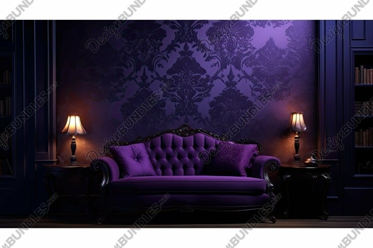 vintage purple wallpaper example image 1