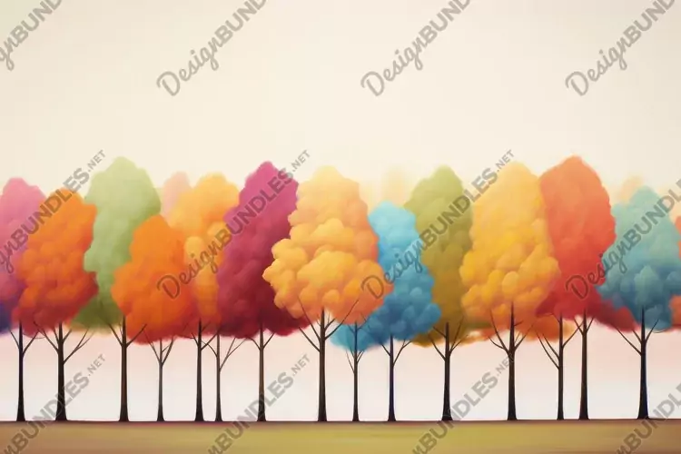 Seasonal Colors Trees Background Wallpaper