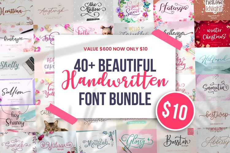 Beautiful Font Bundle - Valentine Edition example image 1