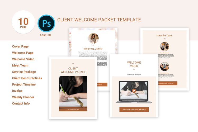 Client Welcome Packet Template, Photoshop Template example image 1