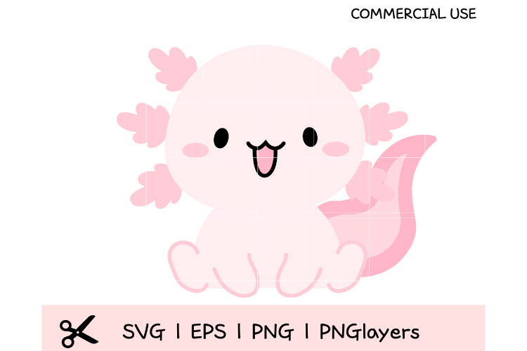 Kawaii Axolotl Clipart | Cute Axolotl SVG PNG EPS | Chibi An