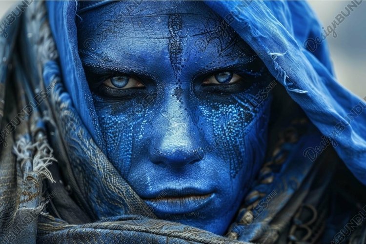 Blue mystique, tribal paint and textiles