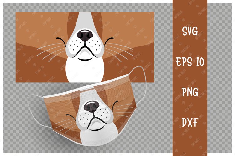 Cute Dog animal mouth for protective face mask. example image 1