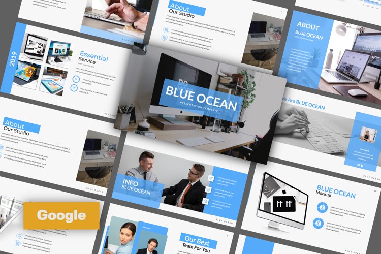 Blue Ocean Google Slide example image 1