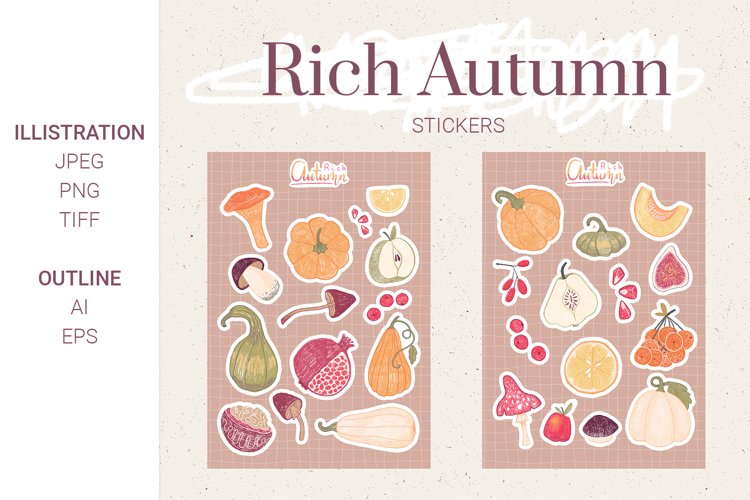 Autumn Stickers. Fall elements example image 1