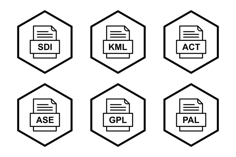 Set Of File Formats Icons