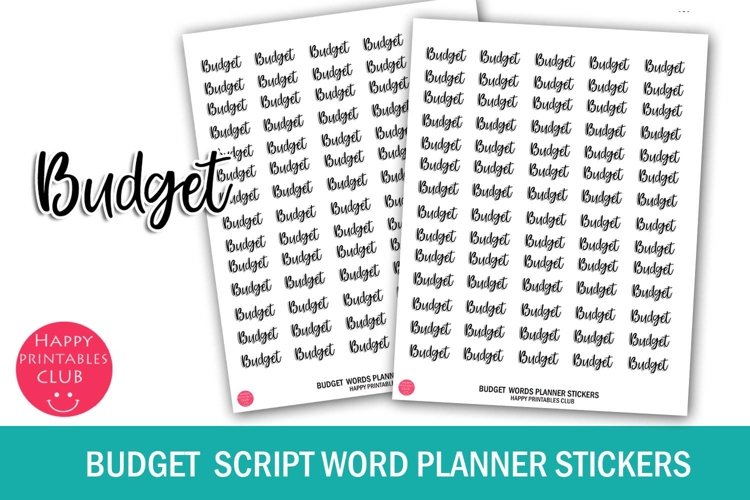 Budget Planner Sticker I Script Words Planner Stickers example image 1