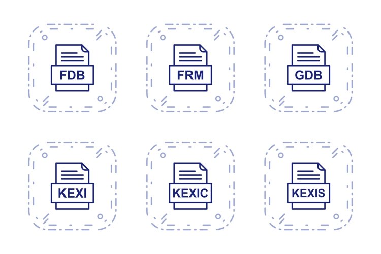 Set Of File Formats Icons