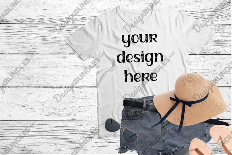 White Tshirt Mockup Image 22