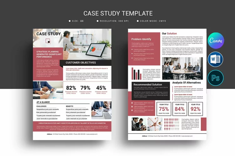Printable Case Study Flyer. Canva, Word and Psd