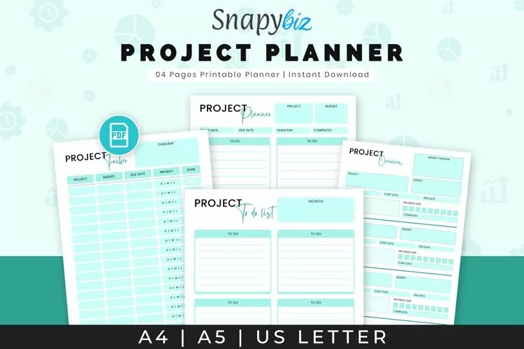 A4 Project Printable Planner | Project Planner PDF