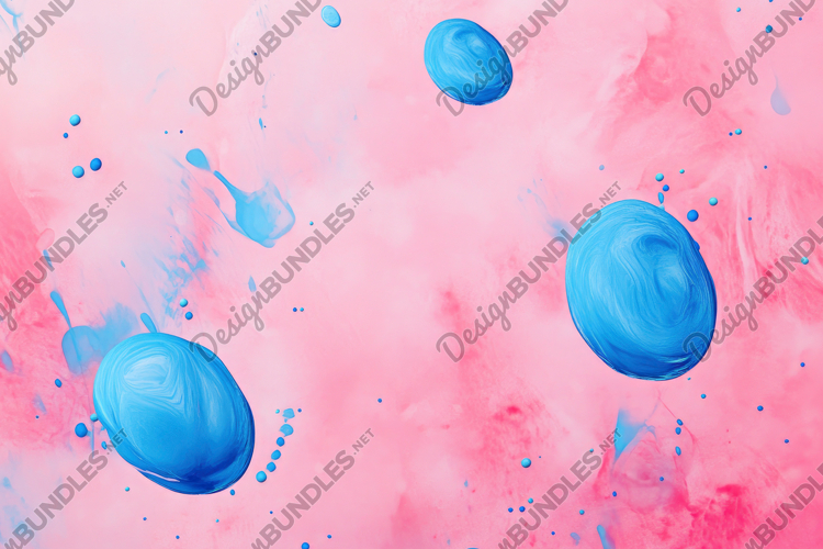 Blue Paint Drops with Pink Background Wallpaper