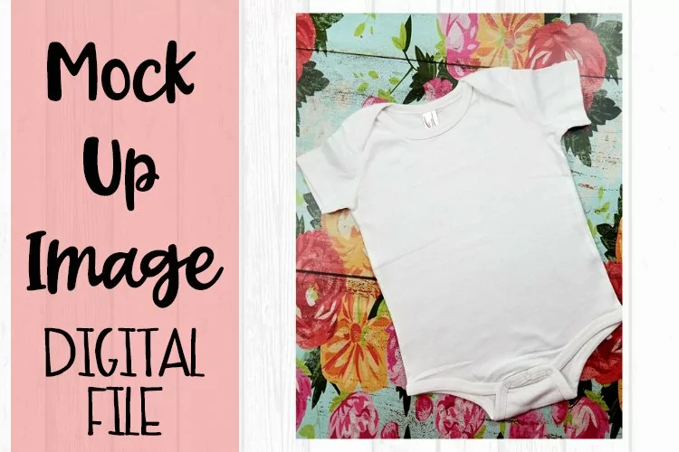 White Bodysuit on Flowers Mock Up
