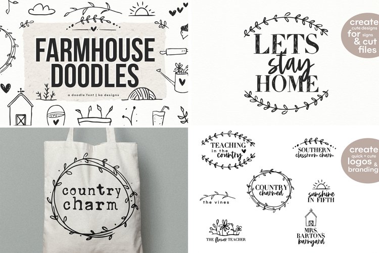 Farmhouse Font Bundle - Handwritten Fonts for Crafters!
