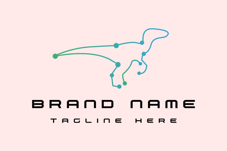 T rex one line logo template example image 1