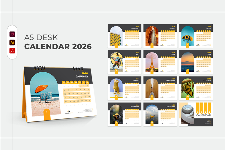 Printable 2026 Calendar Template A5 Size