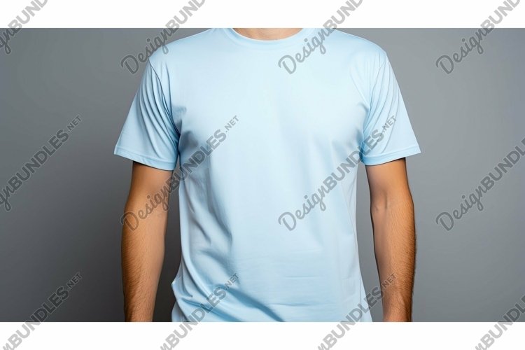 neck light blue tshirt example image 1